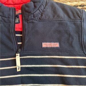 Vineyard Vines Blue and Red Nautical Quarter-Zip Jacket